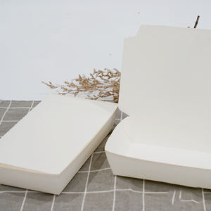 Caja de Almuerzo Desechable de Ángulo Recto, Caja para Empacar Arroz, Contenedor de Comida Rápida, Caja de Papel para Llevar de Cartón Blanco - Product Image 6