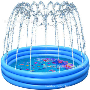 Inflatable Swimming Pool With Water Spray Fountain 120Cm For Children Outdoor Play Home Use - Product Image 5