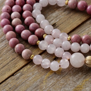 Collier Malas Bohème 108 Perles en Améthyste et Strass, Longue Pampille Spirituelle, Fait Main, pour Amoureux, Yoga, Perles de 8mm - Product Image 4