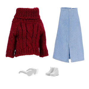 Weihnachten New Europe und Amerika 30CM Puppe 6 Minuten 11 Zoll Dress up <span class=keywords><strong>Fashion</strong></span> Sweater High Collar Wolle Hoodie Baby Kleidung Spielzeug - Product Image 2