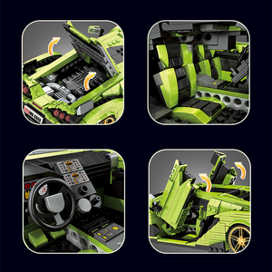 Stampo re 10011S High-Tech modello di auto sportiva per Super Racing <span class=keywords><strong>Car</strong></span> MOC Kit per bambini regali di compleanno tecnologia auto blocchi di serraggio - Product Image 5