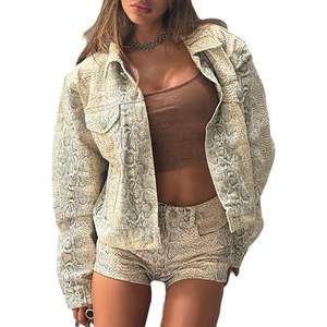 Chaqueta de Moto Personalizada 2026 para Mujer, Estilo Piel de Serpiente, Ligera, Chaqueta Bomber de Otoño, Manga Larga, Tejida y Transpirable - Product Image 5