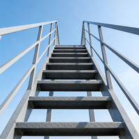 Escalier en métal de marque HTS personnalisé de qualité supérieure, en acier inoxydable, durable, moderne, pour villa, intérieur et extérieur, modèle HTS-1215