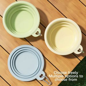 Bol à eau portable pliable en silicone coloré sans BPA pour chat et chien, idéal pour l'extérieur et les voyages - Product Image 1