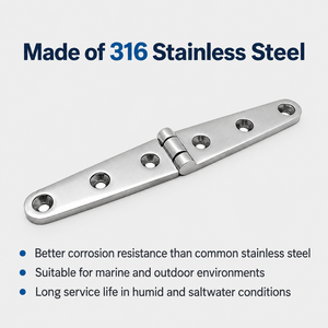 Bisagras de escotilla marina de alta resistencia SS316 con tornillos, nuevas bisagras de puerta de gabinete de acero inoxidable 316 fundido, marca SSR - Product Image 3