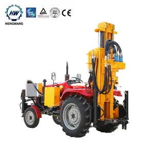 tractor water well drilling rig use air compressor rock drilling