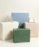 Boîte cadeau portable haut de gamme écologique à fleurs en relief 3D, ensemble multi-tailles, boîte cadeau d'accompagnement, boîte cadeau de fête