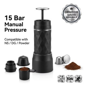 Cafetera Espresso Manual Portátil, 3 en 1, Compatible con Cápsulas NS, Cápsulas DG y Café Molido, para Viajes, Campamentos y Oficina - Product Image 5