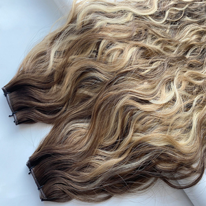 Migliori Vendite di Extension Europee a Doppia Trama Annodate a Mano con Texture Ondulata, Mantengono le Onde Dopo il Lavaggio a Prezzo all'Ingrosso - Product Image 6
