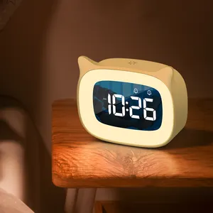 Despertador con función de repetición, luz Led nocturna, alarma de amanecer, reloj de dormitorio, lámpara Led de lectura