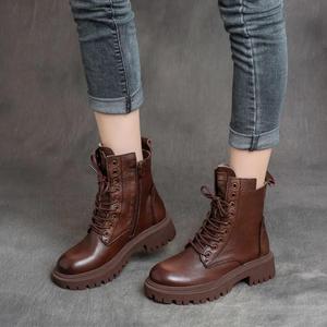 <span class=keywords><strong>Botines</strong></span> cortos de estilo británico para <span class=keywords><strong>mujer</strong></span> para Otoño <span class=keywords><strong>Invierno</strong></span> 2025, versión coreana versátil, tacón alto, PU, cierre de cordones, moda - Product Image 3
