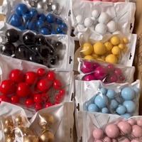 20 pièces/sac Boules factices de tailles mixtes 2 2,5 3 4 cm Or Argent Rose Bleu Boule Joyeux Anniversaire Décoration de gâteau Fournitures de décoration de gâteau