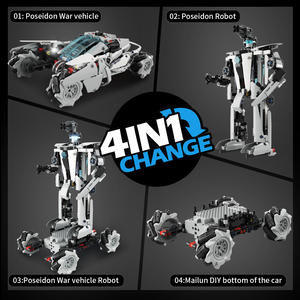 Steam Programación educativa Bloques de construcción Diy Chariot Robot <span class=keywords><strong>2</strong></span> en 1 Modelo de montaje Aplicación Módulo de control remoto Juguetes para niños - Product Image 5
