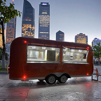 Cuisine mobile entièrement équipée en fibre de verre pour barbecue, chariot de restauration, remorque alimentaire pour restauration rapide, crème glacée