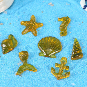 Adornos de resina de vida marina para decoración de acuarios, accesorios de paisaje en miniatura con temática oceánica, con caballito de mar, estrella de mar, concha de pescado - Product Image 4