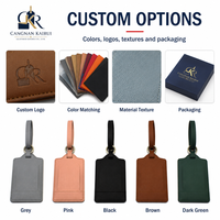Étiquette de bagage de luxe en cuir PU souple et tendance avec anneau de fixation, porte-identifiant de valise multicolore, logo personnalisé, résistant à l'eau, écologique
