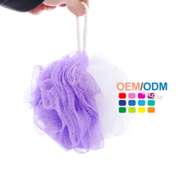 Offre Spéciale Exfoliant Loofa Doux Confortable Ménage Bain Fourniture Gommage Rond Loofah Éponge Maille Pouf Boule De Douche