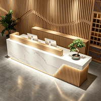 Meubles de salon KMJ, comptoir de réception pour salle de sport, spa, hôtel, en pierre et marbre
