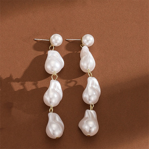 Ensemble de perles baroques en verre au design irrégulier, <span class=keywords><strong>collier</strong></span>, bracelet et boucles d'oreilles polyvalents, accessoires de fête à la mode, vente en gros - Product Image 4
