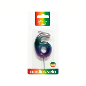 Vela con Número 6 para Fiesta, 6 cm, Decoración para Fiesta de Cumpleaños - Product Image 3