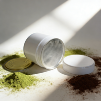 Vente en gros de boîtes métalliques hermétiques de 30 g, nouvelles boîtes populaires personnalisées pour l'emballage de thé, de café en poudre, boîte ronde pour matcha avec couvercle à vis