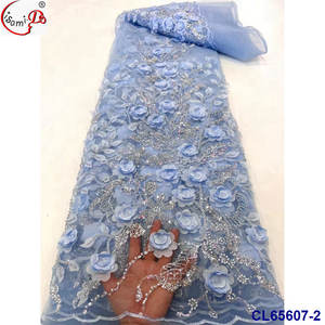 RTS Offre Spéciale lisami mariage 3d fleur avec haricots de luxe grande taille séquence dentelle tissu - Product Image 4