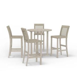 Muebles de Entretenimiento para Balcón y <span class=keywords><strong>Terraza</strong></span>, Estilo sin Brazos, Mesa Alta y Silla de <span class=keywords><strong>Bar</strong></span> de Teca Resistente a la Intemperie - Product Image 1