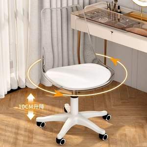 Venta al por mayor muebles de comedor estilo nórdico moderno PET respaldo transparente con polea giratoria hogar sillas de comedor para niños - Product Image 6