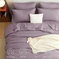 Ensemble de couette de luxe en microfibre douce, alternative au duvet, ensemble de literie avec draps, taies d'oreiller et housses de coussin, 7 pièces pour la chambre à coucher