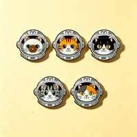 Broches en émail en gros, badges métalliques personnalisés, cadeau, design mignon astronaute chat, animal spatial tendance, broches pour chapeau, badges, broches, épingles
