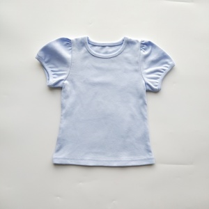 Precio de fábrica al por mayor 100% camisas de algodón peinado ropa de bebé niña <span class=keywords><strong>camiseta</strong></span> lisa Tops de bebé <span class=keywords><strong>camiseta</strong></span> encantadora - Product Image 3