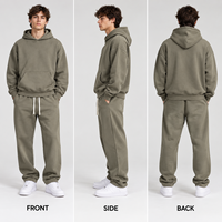 Ensemble de survêtement premium pour homme : sweat à capuche et pantalon de jogging, coupe décontractée, toucher doux, en molleton biologique épais, personnalisable, style streetwear