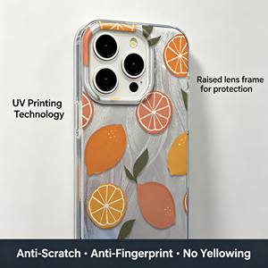 Custodia in TPU con Glitter e Motivo a Foglie di Limone e Arancia, <span class=keywords><strong>Cover</strong></span> Estetica per <span class=keywords><strong>iPhone</strong></span> 17 16 15 14 13 <span class=keywords><strong>Pro</strong></span> Max - Product Image 2