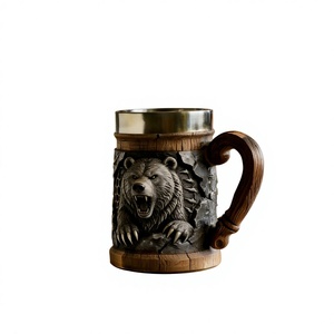 Jarra de Cerveza Pintada a Mano con Diseño Creativo de Oso Grizzly Norteamericano, Decoración para Bar en Casa, Regalo para Hombres - Product Image 5