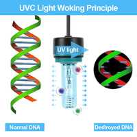 Lampe stérilisatrice UV submersible avec minuterie, lumière de désinfection UV pour la purification de l'eau des bassins de poissons, élimination des algues, élimination des bactéries