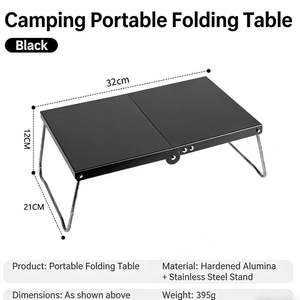 Table de camping pliante légère, portable, en acier inoxydable, table de pique-nique d'extérieur, antidérapante, robuste, pour barbecue, pêche, randonnée, voyage - Product Image 5