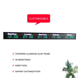 Zhongxiaoxiao Đồng Hồ 5 Múi Giờ Thương Hiệu Đồng Hồ Bấm Giờ Đa Chức Năng Đồng Hồ Treo Tường Kỹ Thuật Số - Product Image 2