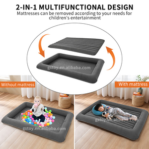 Giường ngủ du lịch bơm hơi cho trẻ em, bộ nệm hơi phủ nhung, giường ngủ di động, nệm hơi có bơm điện - Product Image 2