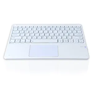 Keyboard nirkabel BT, dengan Touchpad ibrani spanyol korea untuk iPad Pro Air untuk Keyboard eksternal, Keyboard nirkabel dengan Touchpad