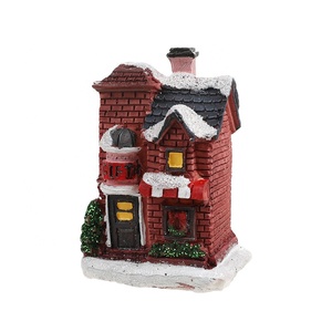 2025 Wholesale Children Miniature Landscape Luminous Snowhouse Glow Christmas Decorations Resin Christmas Statues Toys for Kids