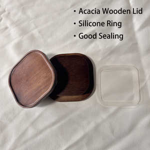低最小起订量2pc套装加厚方形大玻璃罐，带相思盖，用于食品储存 - Product Image 3