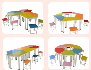 Hiện đại tùy chỉnh trường khoa học phòng thí nghiệm lục giác bảng kháng hóa chất làm việc băng ghế dự bị cho nội thất trường học - Product Image 6