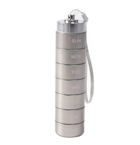Organizzatore di pillole settimanali in metallo elegante scatola per pillole da viaggio in lega di alluminio 7 giorni porta Medicine per integratore vitaminico olio di pesce - Product Image 6
