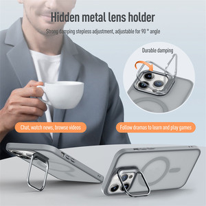<span class=keywords><strong>Coque</strong></span> Arrière Antichoc Magnétique Effet Givré avec Support d'Objectif Métallique pour <span class=keywords><strong>iPhone</strong></span> 17 Pro Max 16 15 14 13 <span class=keywords><strong>12</strong></span> 11 Pro <span class=keywords><strong>12</strong></span> 13 <span class=keywords><strong>Mini</strong></span> - Product Image 2