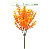 Miaolv Fleurs artificielles en plastique à 5 branches, type aiguilles de pin, 32 cm, 35 feuilles, arrangement de verdure décoratif mural