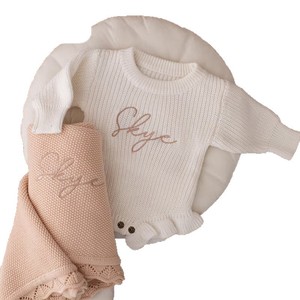 Barboteuse bébé en coton brodée sur mesure avec lettres Etsy, à double boutonnage et à nouer, pour nouveau-nés, exclusivement pour les ventes transfrontalières - Product Image 5