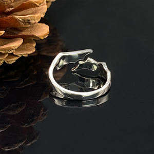 유니섹스 고급 주얼리 고딕 악마 박쥐 날개 반지, 황동 해골 발톱 로듐 14K 금도금, 결혼식 또는 할로윈 선물용 - Product Image 5