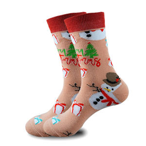 क्रिसमस बड़े आकार के ट्रेंडी मोजे कस्टम क्रिसमस स्नोमैन और सांता क्लॉस मोजे - Product Image 4