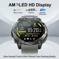 Montres intelligentes GPS robustes K76A, écran AMOLED 1,43 pouces toujours actif, pression barométrique, boussole, baromètre, sport de plein air, montre connectée
