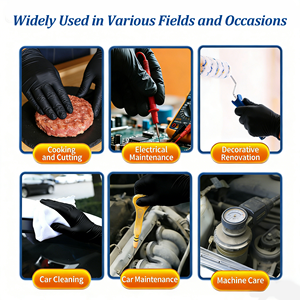 Guantes <span class=keywords><strong>de</strong></span> Nitrilo Negros Desechables, Sin Polvo, Sin Látex, Impermeables, Resistentes, para Servicio <span class=keywords><strong>de</strong></span> Alimentos, Limpieza <span class=keywords><strong>Automotriz</strong></span>, OEM - Product Image 2